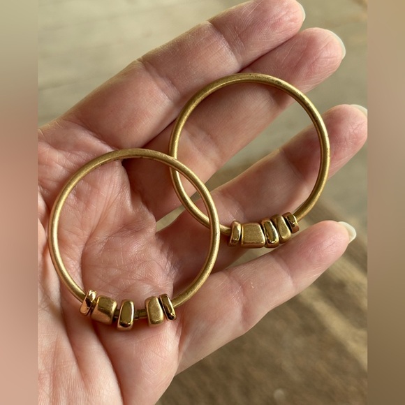 Robert Lee Morris Jewelry - Robert Lee Morris Gold-tone Hoop Earrings with Bead Accents, NFS
